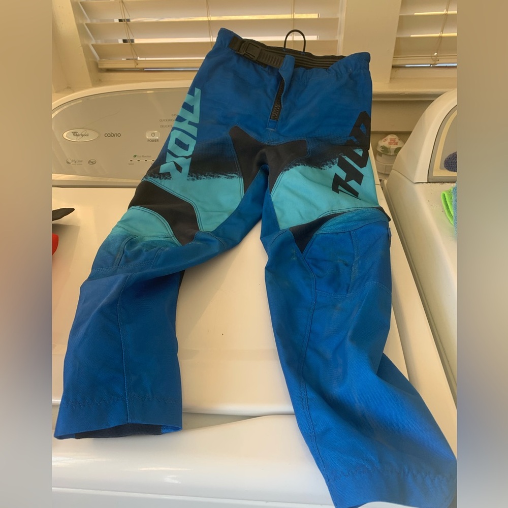 Thor Kids Blue and Black Motorcycle pants